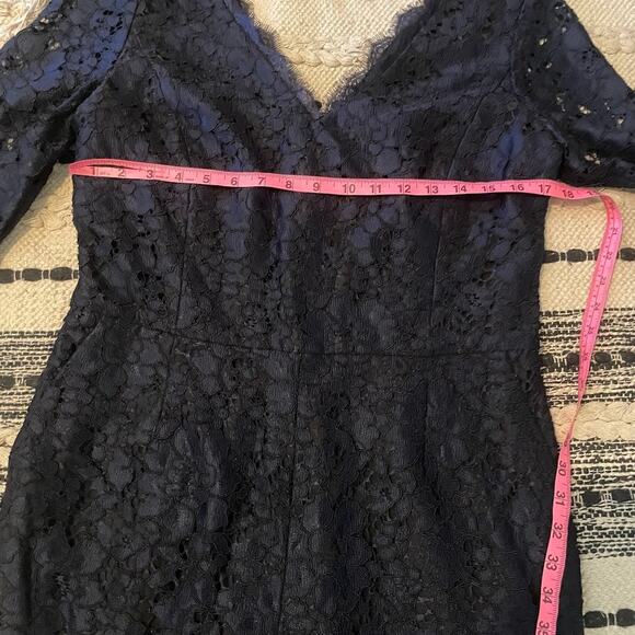 Elevenses Navy Blue Lace V-Neck Jumpsuit Women's - Size 12 - Picture 7 of 11